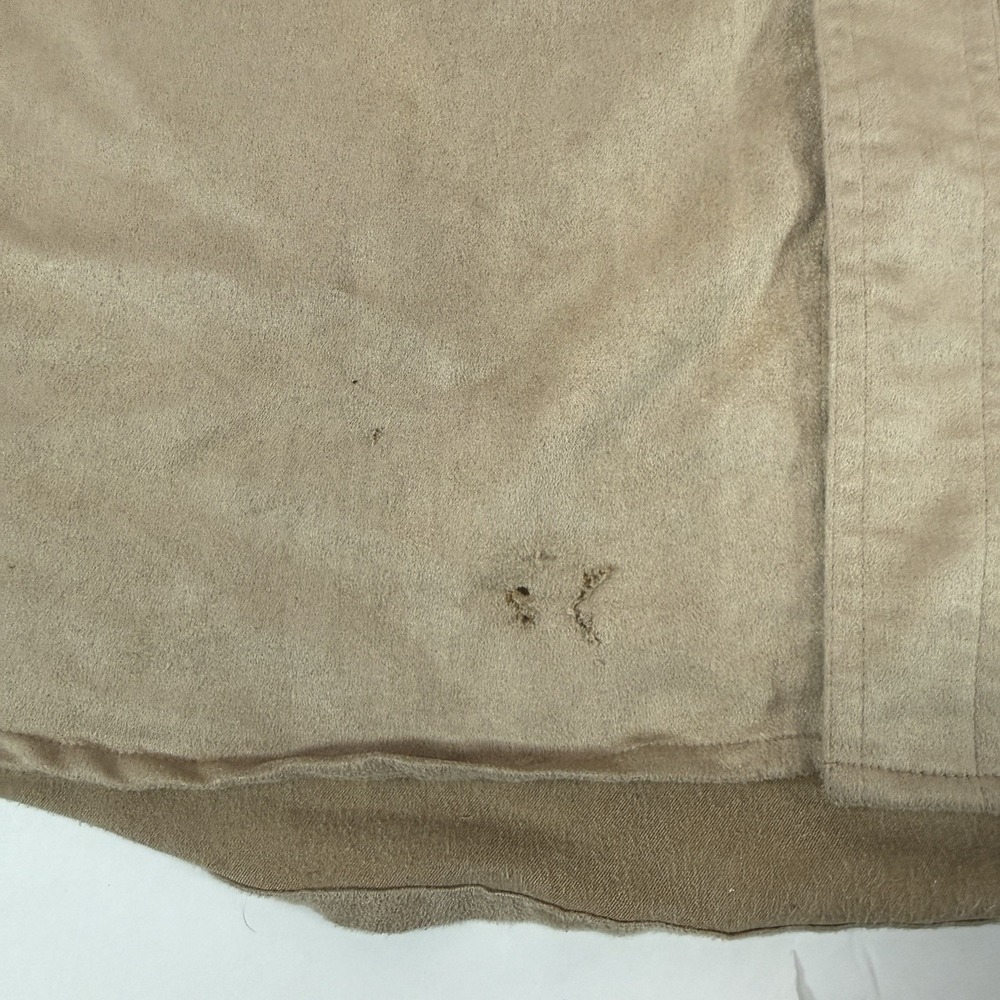 Vintage Knightsbridge 90s Faux Suede Button Up Shirt Men Beige XL Retro Hipster - Picture 8 of 13